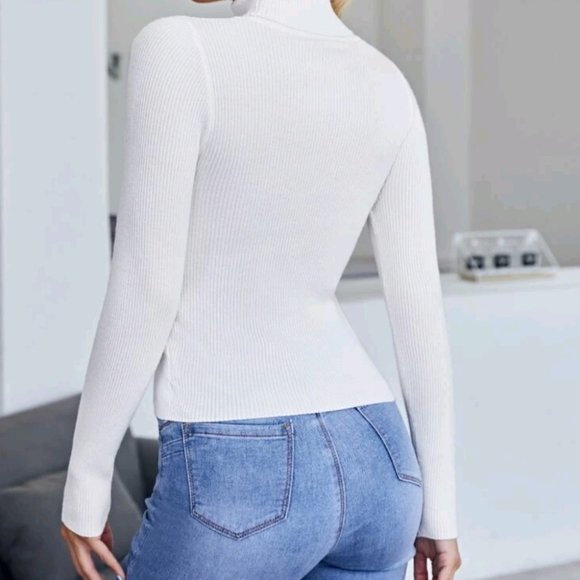 On Trend Turtleneck Ribbed Top - Picture 5 of 5